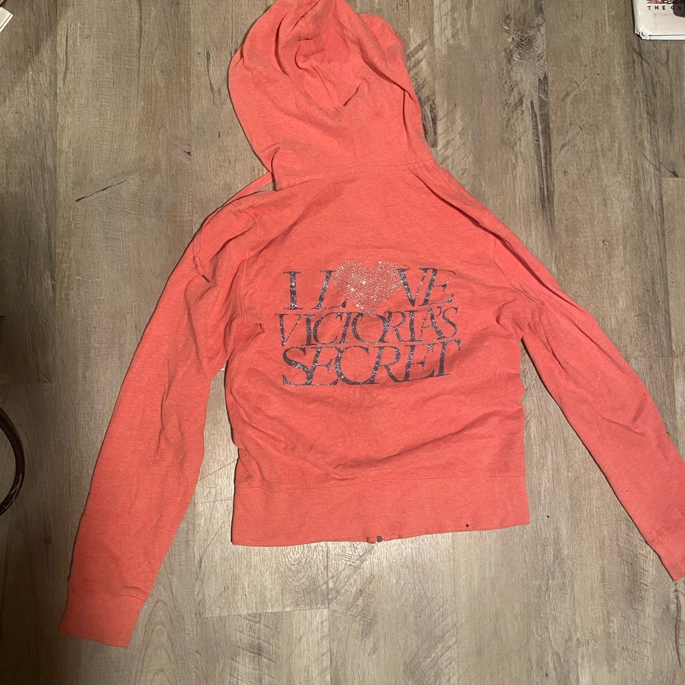 Victoria's Secret Bright Coral Hoodie